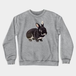 Silver Marten Rabbit with Cutesy Eyes Crewneck Sweatshirt